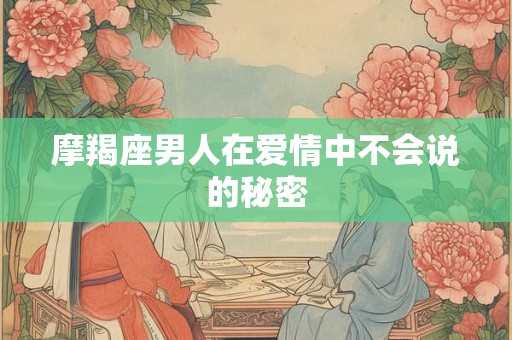 摩羯座男人在爱情中不会说的秘密