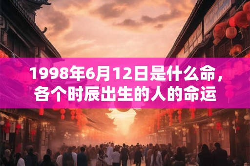 1998年6月12日是什么命,各个时辰出生的人的命运 1998年6月12日是什么命,各个时辰出生的人的命运