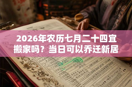 2026年农历七月二十四宜搬家吗？当日可以乔迁新居吗？