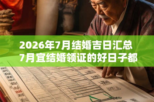 2026年7月结婚吉日汇总  7月宜结婚领证的好日子都有哪些