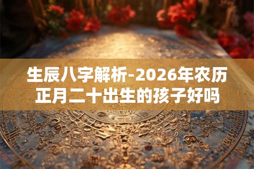 生辰八字解析-2026年农历正月二十出生的孩子好吗