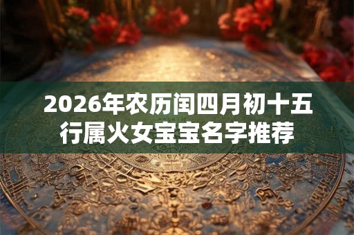 2026年农历闰四月初十五行属火女宝宝名字推荐