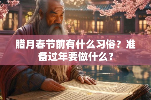 腊月春节前有什么习俗？准备过年要做什么？