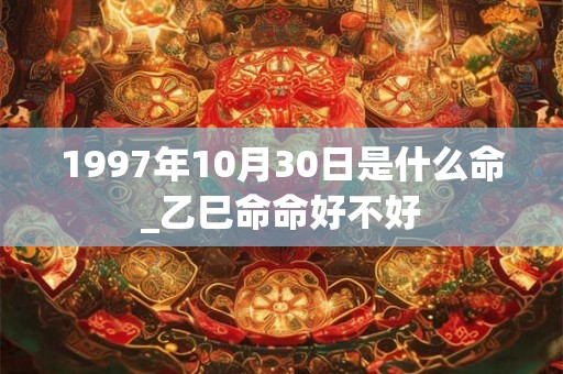 1997年10月30日是什么命_乙巳命命好不好