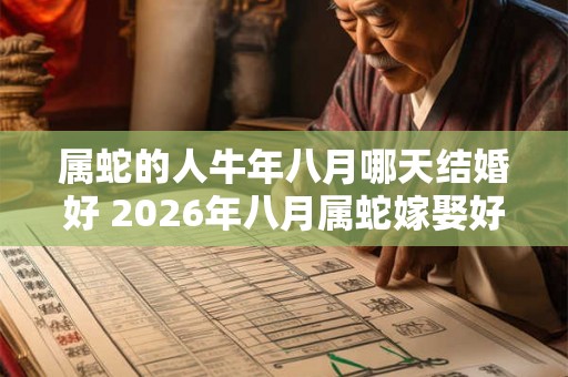 属蛇的人牛年八月哪天结婚好 2026年八月属蛇嫁娶好日子 属蛇的人牛年八月哪天结婚好 2026年八月属蛇嫁娶好日子