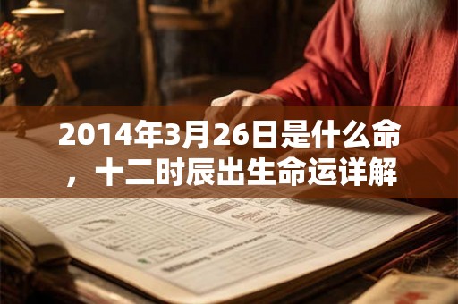 2014年3月26日是什么命，十二时辰出生命运详解
