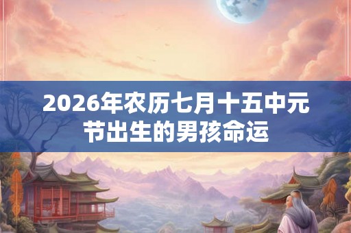 2026年农历七月十五中元节出生的男孩命运