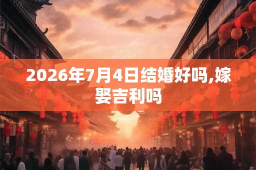 2026年7月4日结婚好吗,嫁娶吉利吗