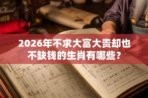 2026年不求大富大贵却也不缺钱的生肖有哪些？