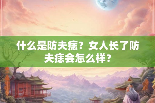 什么是防夫痣?女人长了防夫痣会怎么样? 什么是防夫痣?女人长了防夫痣会怎么样?