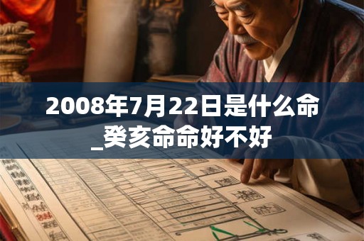 2008年7月22日是什么命_癸亥命命好不好