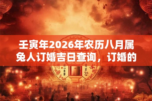 壬寅年2026年农历八月属兔人订婚吉日查询，订婚的注意事项介绍