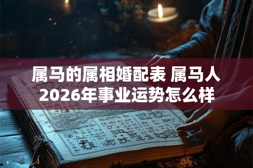 属马的属相婚配表 属马人2026年事业运势怎么样