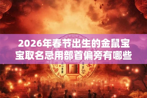 2026年春节出生的金鼠宝宝取名忌用部首偏旁有哪些？