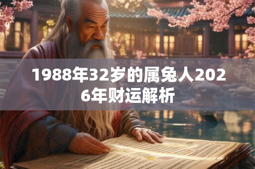1988年32岁的属兔人2026年财运解析