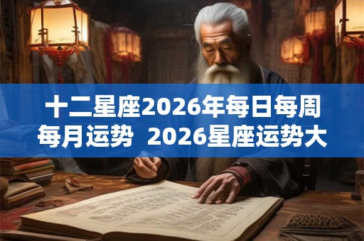 十二星座2026年每日每周每月运势  2026星座运势大解析