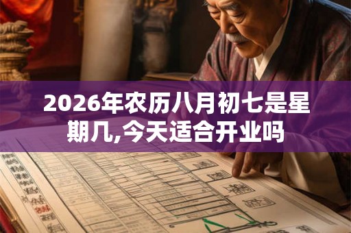 2026年农历八月初七是星期几,今天适合开业吗