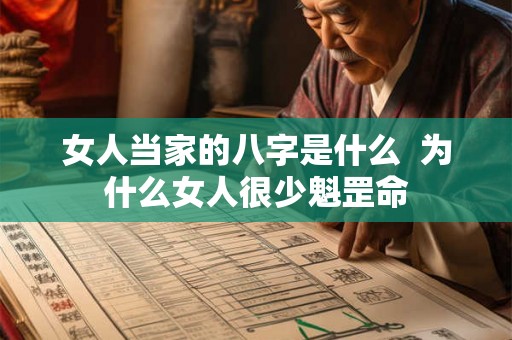 女人当家的八字是什么  为什么女人很少魁罡命