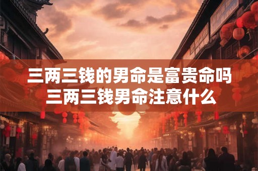 三两三钱的男命是富贵命吗 三两三钱男命注意什么