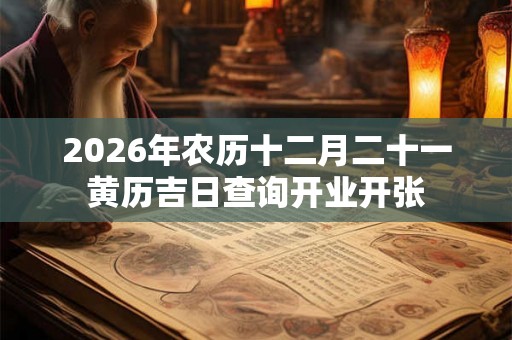 2026年农历十二月二十一黄历吉日查询开业开张