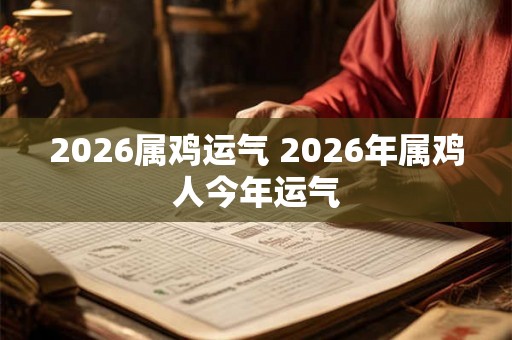 2026属鸡运气 2026年属鸡人今年运气