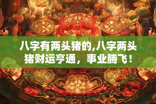 八字有两头猪的,八字两头猪财运亨通，事业腾飞！