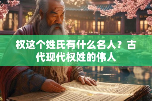 权这个姓氏有什么名人？古代现代权姓的伟人