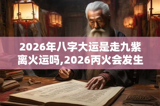 2026年八字大运是走九紫离火运吗,2026丙火会发生什么