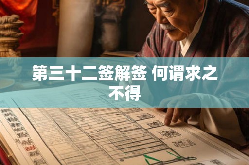 第三十二签解签 何谓求之不得