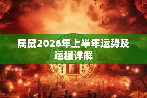 属鼠2026年上半年运势及运程详解