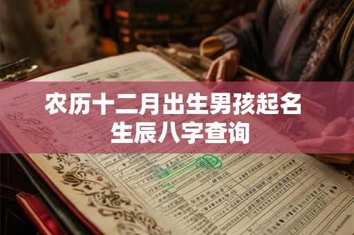 农历十二月出生男孩起名  生辰八字查询