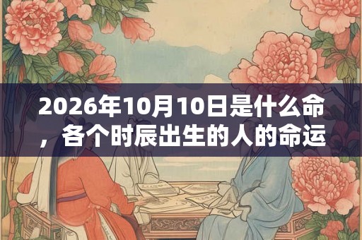 2026年10月10日是什么命，各个时辰出生的人的命运