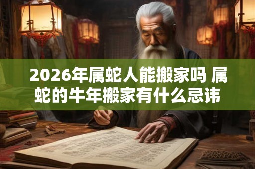 2026年属蛇人能搬家吗 属蛇的牛年搬家有什么忌讳