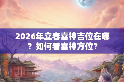 2026年立春喜神吉位在哪？如何看喜神方位？