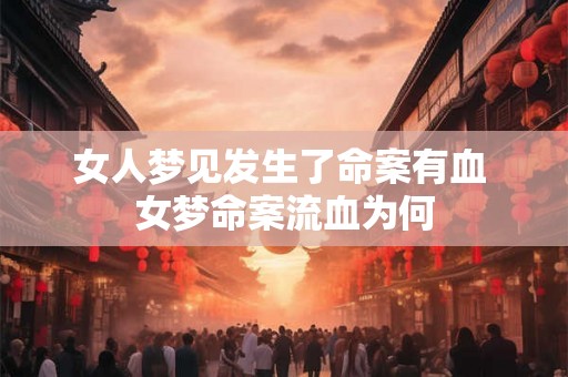 女人梦见发生了命案有血 女梦命案流血为何
