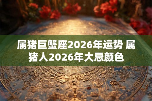 属猪巨蟹座2026年运势 属猪人2026年大忌颜色