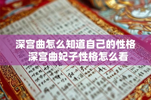 深宫曲怎么知道自己的性格  深宫曲妃子性格怎么看