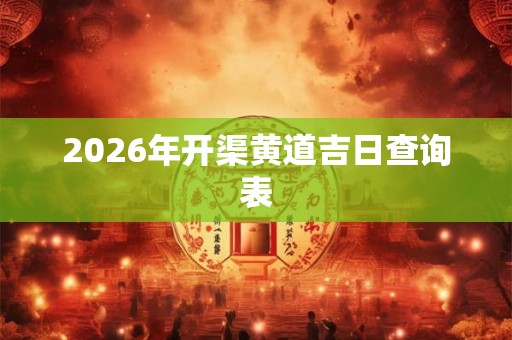 2026年开渠黄道吉日查询表