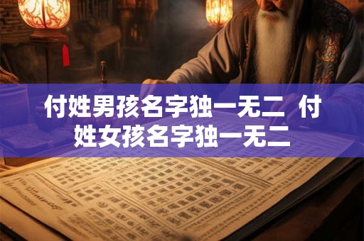 付姓男孩名字独一无二  付姓女孩名字独一无二