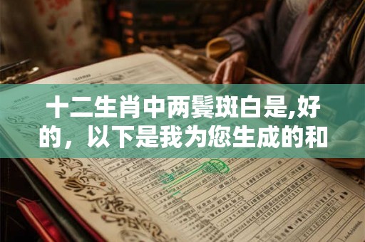 十二生肖中两鬓斑白是,好的，以下是我为您生成的和