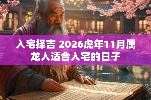 入宅择吉 2026虎年11月属龙人适合入宅的日子 入宅择吉 2026虎年11月属龙人适合入宅的日子