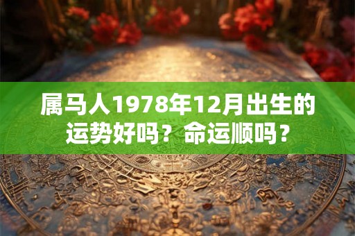 属马人1978年12月出生的运势好吗?命运顺吗? 属马人1978年12月出生的运势好吗?命运顺吗?