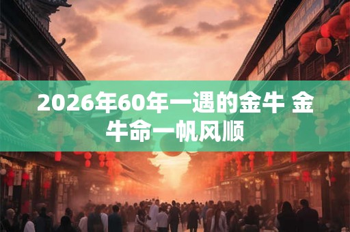 2026年60年一遇的金牛 金牛命一帆风顺