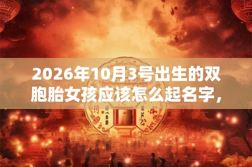2026年10月3号出生的双胞胎女孩应该怎么起名字，五行属什么？