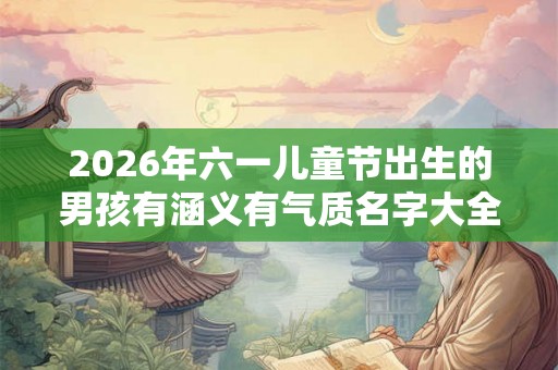 2026年六一儿童节出生的男孩有涵义有气质名字大全 2026年六一儿童节出生的男孩有涵义有气质名字大全