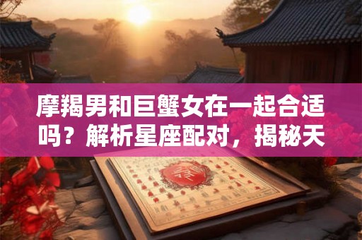 摩羯男和巨蟹女在一起合适吗？解析星座配对，揭秘天生搭配的默契关系