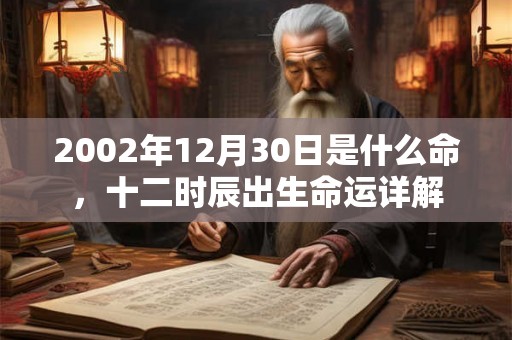 2002年12月30日是什么命，十二时辰出生命运详解