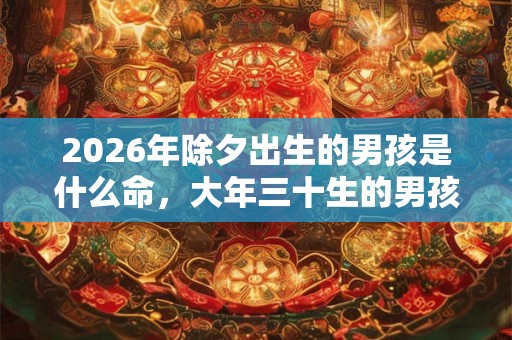 2026年除夕出生的男孩是什么命，大年三十生的男孩命相