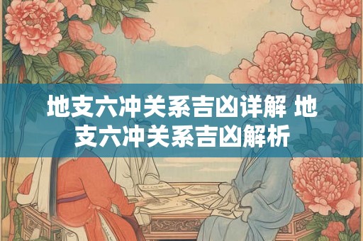 地支六冲关系吉凶详解 地支六冲关系吉凶解析 地支六冲关系吉凶详解 地支六冲关系吉凶解析