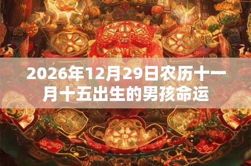 2026年12月29日农历十一月十五出生的男孩命运 2026年12月29日农历十一月十五出生的男孩命运